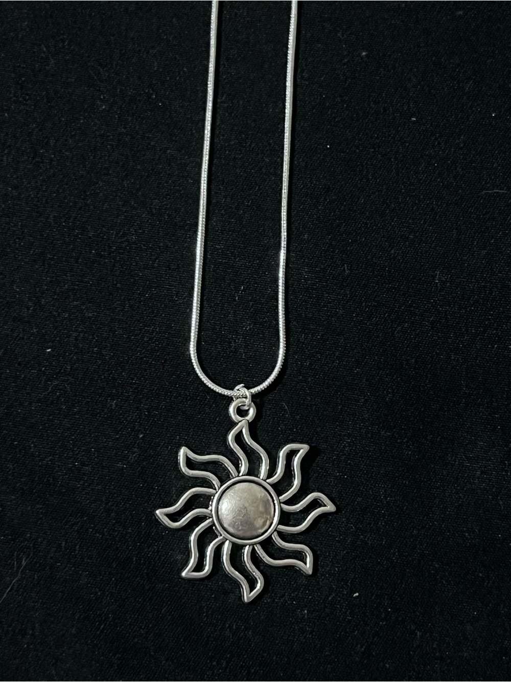Men's Silver Sunburst Pendant Necklace - Sterling Tone